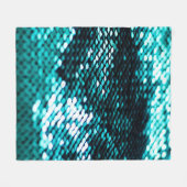 濃い緑のシークインの光沢のあるテクスチャ フリースブランケット (正面(横))