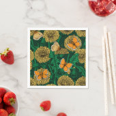 濃い緑のタンポポ草原 スタンダードカクテルナプキン (インサイチュ)