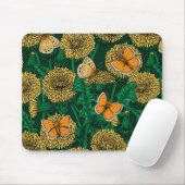 濃い緑のタンポポ草原 マウスパッド (マウス)