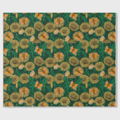 濃い緑のタンポポ草原 ラッピングペーパー (フラット)