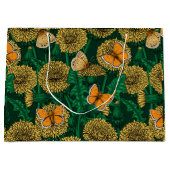 濃い緑のタンポポ草原 ラージペーパーバッグ (正面)