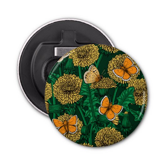 濃い緑のタンポポ草原 栓抜き (正面)