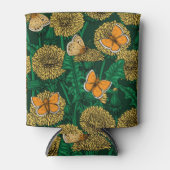 濃い緑のタンポポ草原 缶クーラー (正面)