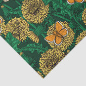 濃い緑のタンポポ草原 薄葉紙 (詳細)