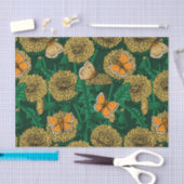 濃い緑のタンポポ草原 薄葉紙 (クラフト)