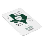 濃い緑のテキサス州カーリングリボン日付を保存 マグネット (右側)