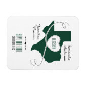 濃い緑のテキサス州カーリングリボン日付を保存 マグネット (横)