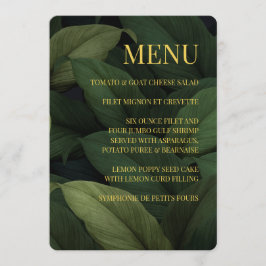 濃い緑のトロピカルメニュー離れメニュー メニュー