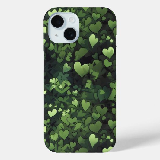 濃い緑のハート Case-Mate iPhoneケース (裏面)