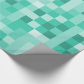 濃い緑のピクセル ラッピングペーパー (角)