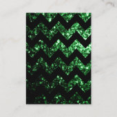 濃い緑のフェイクグリッターが黒いシボロンの輝きを放つ 名刺 (裏面)