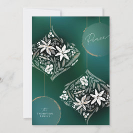 濃い緑のフローラオーナメント非写真 シーズンカード