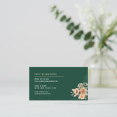 濃い緑のフローラ円モノグラム 名刺 (スタンド正面)