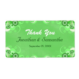 濃い緑のフローラ大結婚式の引き出物ラベル ラベル