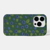 濃い緑のブルーベリー iPhoneケース (裏面横)