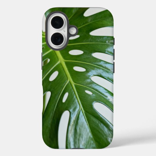 濃い緑のモンステラの葉 Case-Mate iPhoneケース (裏面)