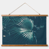 濃い緑のヤシの木の葉 吊り下げ型タペストリー (正面)