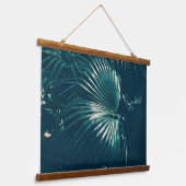濃い緑のヤシの木の葉 吊り下げ型タペストリー (傾斜あり)