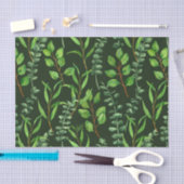 濃い緑のユーカリ属 薄葉紙 (クラフト)