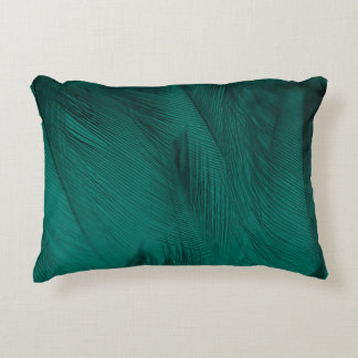 濃い緑のヴィンテージフェザーテクスチャ アクセントクッション