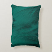 濃い緑のヴィンテージフェザーテクスチャ アクセントクッション (裏面(縦))