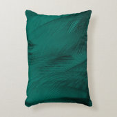 濃い緑のヴィンテージフェザーテクスチャ アクセントクッション (正面(垂直))