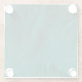 濃い緑のヴィンテージフェザーテクスチャ ガラスコースター (裏面)