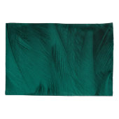 濃い緑のヴィンテージフェザーテクスチャ 枕カバー (裏面)