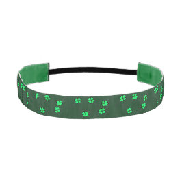 濃い緑の上に4枚の葉のクローブ アスレチックヘッドバンド