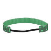 濃い緑の上に4枚の葉のクローブ アスレチックヘッドバンド (裏面)