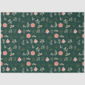 濃い緑の上の赤いポインセチアの花と葉 薄葉紙 (正面)