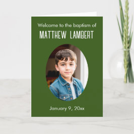 濃い緑の写真フロントポルカドット折り畳みバプテスマ プログラム