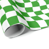 濃い緑の反ったボ市松模様にード ラッピングペーパー (ロールコーナー)