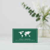 濃い緑の国際地図 名刺 (スタンド正面)