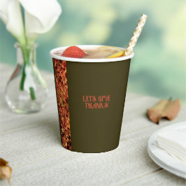 濃い緑の夕食秋の饗宴ハッピー感謝祭 紙コップ