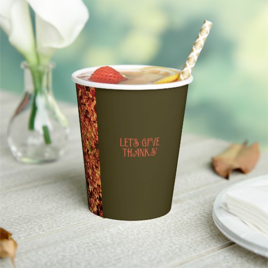 濃い緑の夕食秋の饗宴ハッピー感謝祭 紙コップ (インサイチュ)