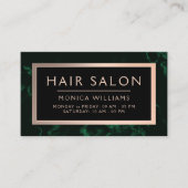 濃い緑の大理石フェイクテクスチャフレームロイヤリティ 名刺 (正面)