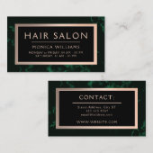 濃い緑の大理石フェイクテクスチャフレーム  名刺 (正面/裏面)