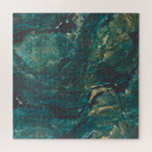 濃い緑の大理石：豪華なテクスチャ。 ジグソーパズル (横)