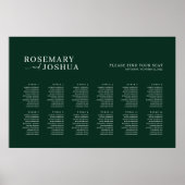 濃い緑の座席表12席を見つける ポスター (正面)