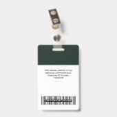 濃い緑の従業員名ビジネスロゴスタッフラベル バッジ (裏面 （クリップ付）)