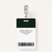 濃い緑の従業員名ビジネスロゴスタッフラベル バッジ (裏面クリップ)