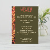 濃い緑の感謝祭の夕食秋の饗宴 招待状 (スタンド正面)