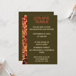 濃い緑の感謝祭の夕食秋の饗宴 招待状