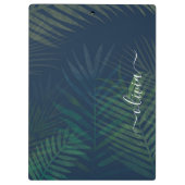 濃い緑の手のひら葉のパターン クリップボード (裏面)