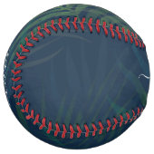 濃い緑の手のひら葉のパターン ソフトボール (正面左)