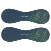 濃い緑の手のひら葉のパターン ソフトボール (パネル)