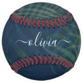 濃い緑の手のひら葉のパターン ソフトボール (裏面)