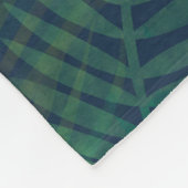 濃い緑の手のひら葉のパターン フリースブランケット (角)