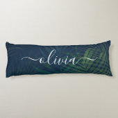 濃い緑の手のひら葉のパターン ボディピロー (裏面)